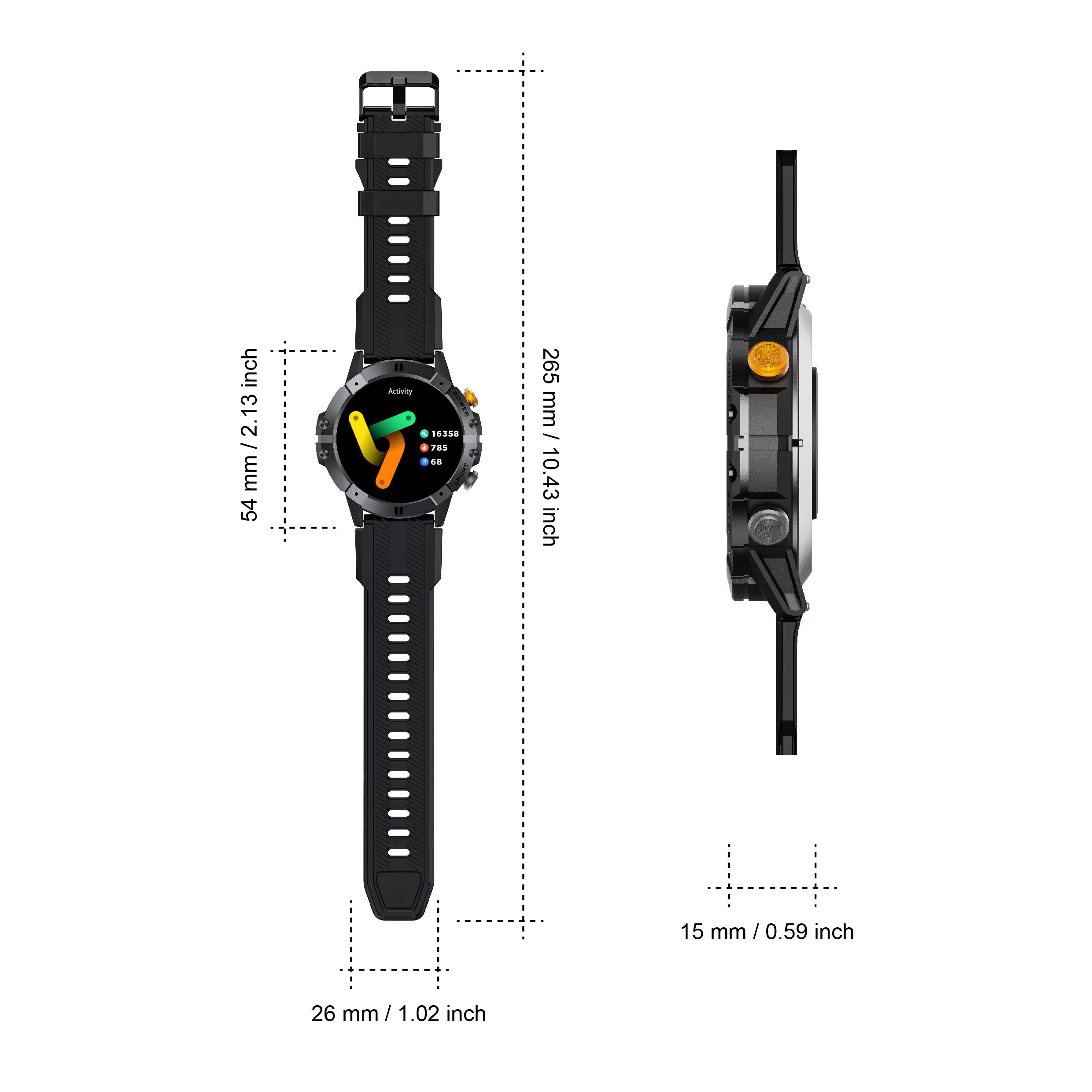 Montre connectée robuste pour l'extérieur - Suivi de santé avec synchronisation sans fil