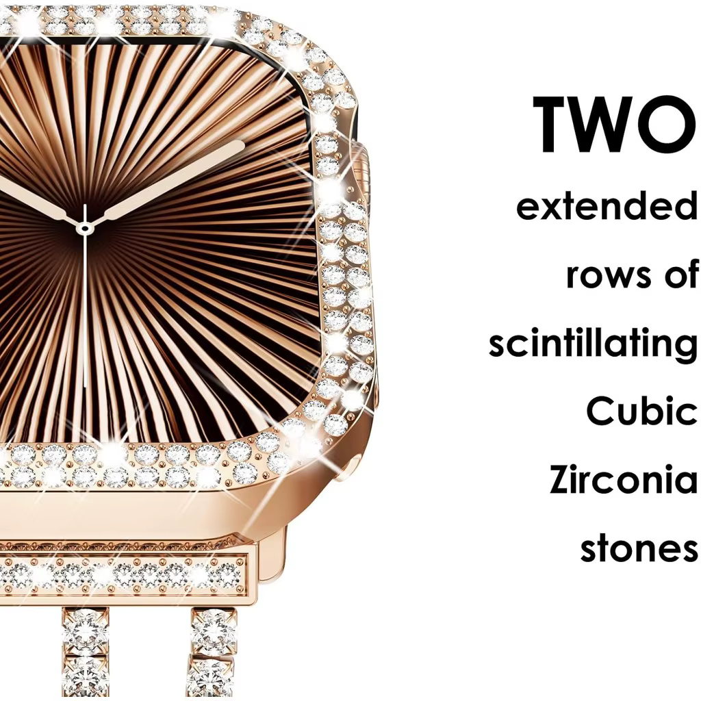 Étui creux en diamant scintillant pour Apple Watch