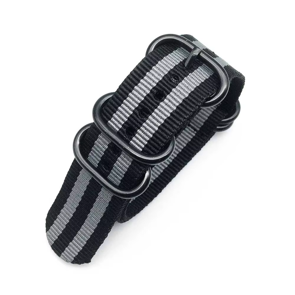 Bracelet de montre multicolore en Nylon noir