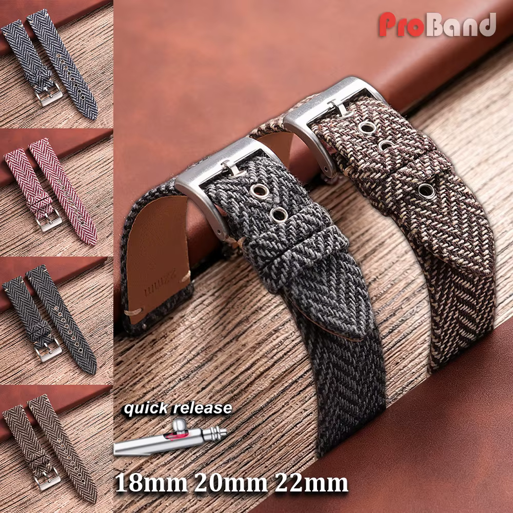 Bracelets à libération rapide en cuir véritable et nylon tissé pour Omega et Seiko