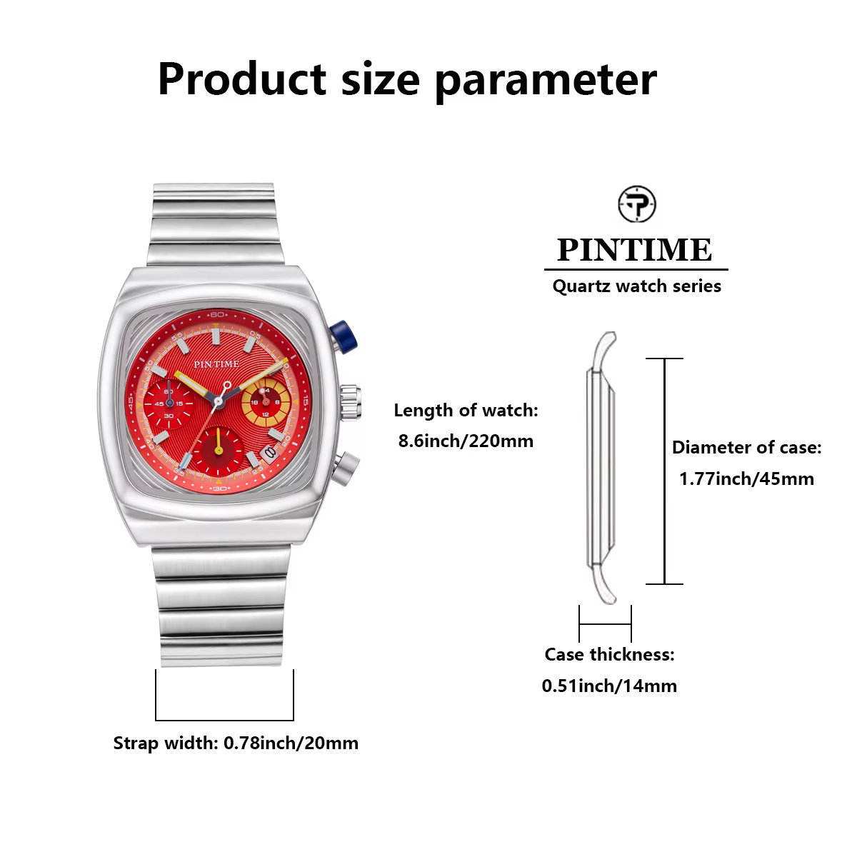 Montre carrée pour hommes