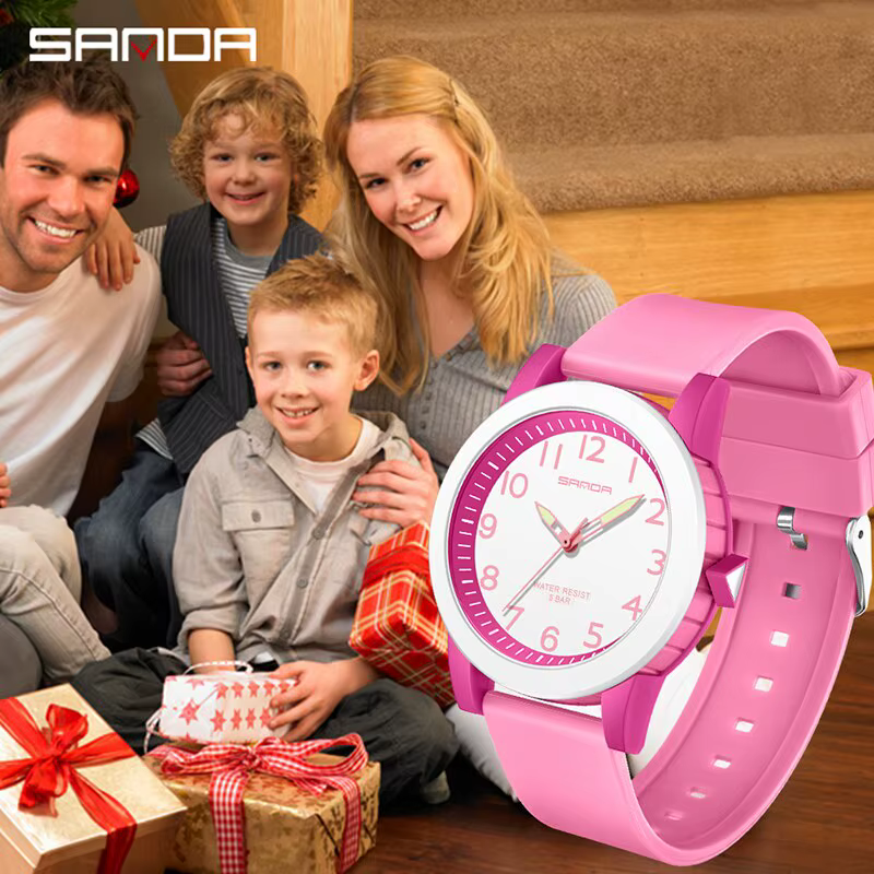 Montre-bracelet analogique à quartz en silicone pour femme