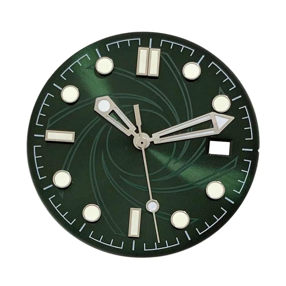 Cadran de montre lumineux vert 31 mm pour mouvement NH35