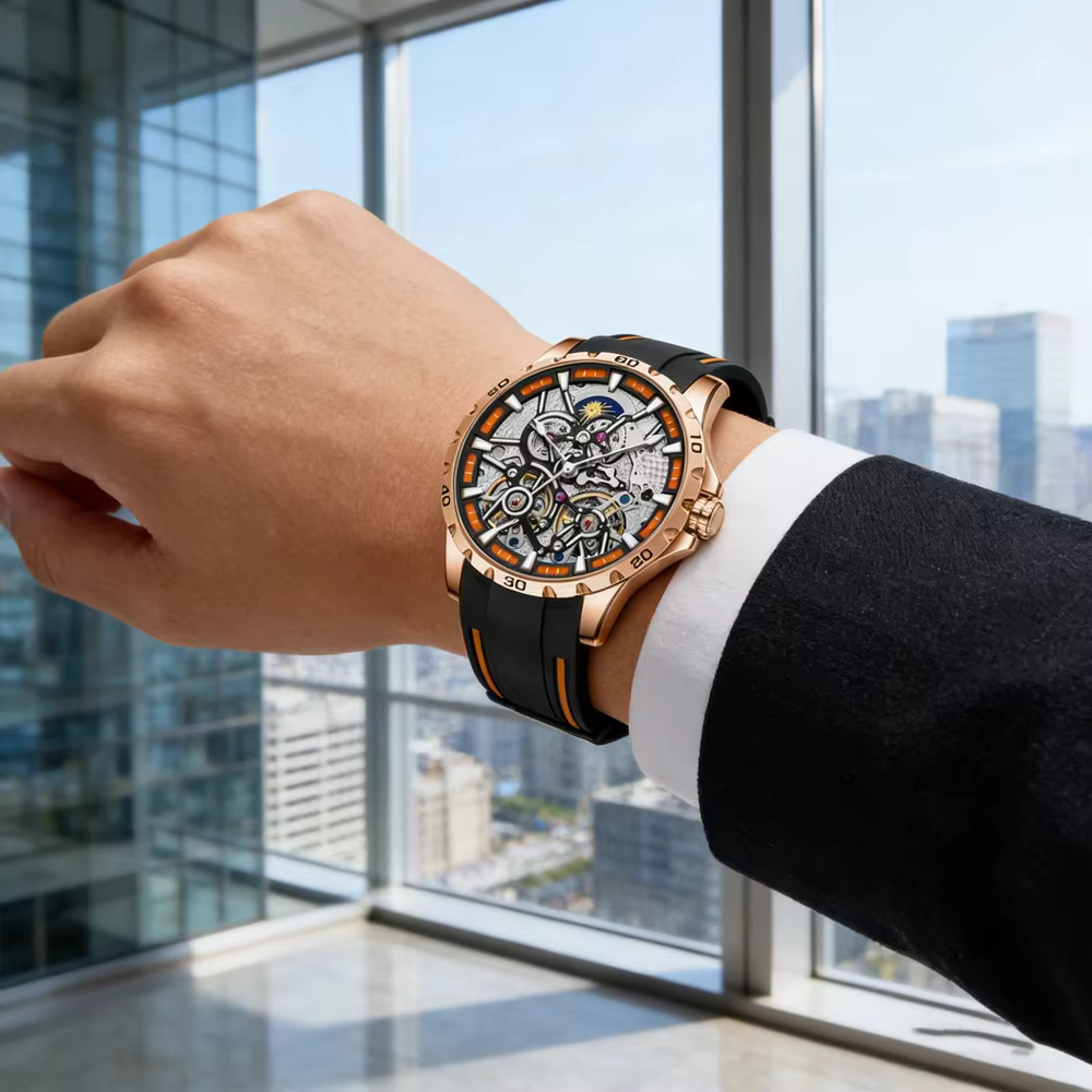 Nouvelle Montre Mécanique AILANG 8826-3 2026 à Double Dôme en Cristal, Tourbillon, Phase de Lune, Lumineuse, Étanche et Tendance