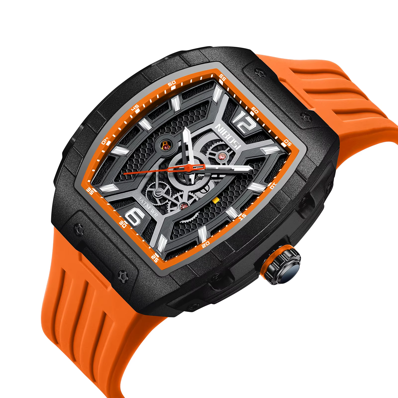 NIBOSI squelette montres de mode pour hommes analogique étanche