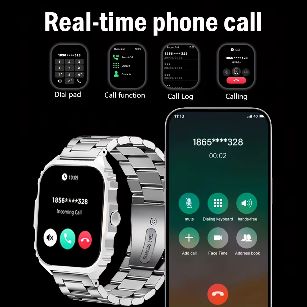 Montre connectée, grand écran carré de 1