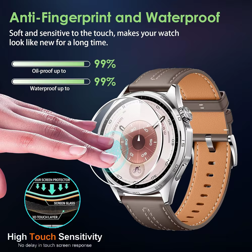 Protecteur d'écran en verre trempé pour Huawei Watch GT 6 Pro 46mm avec outil d'alignement