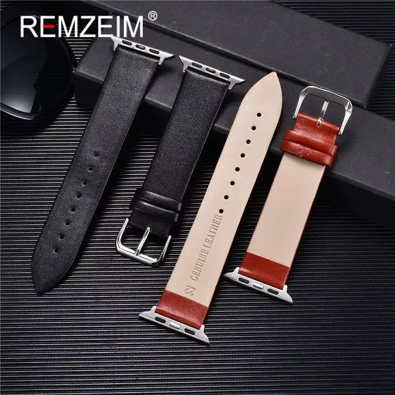 Bracelet en cuir véritable pour Apple Watch 8 7 6 SE 5 4 3 2 38mm 40mm 41mm