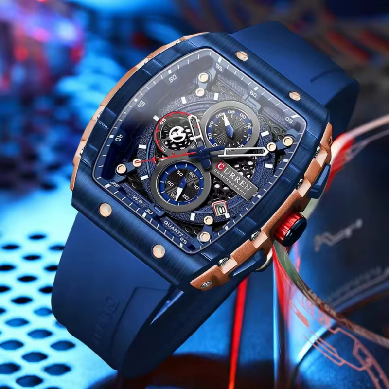 CURREN 8442 Montre de sport à grand cadran tendance