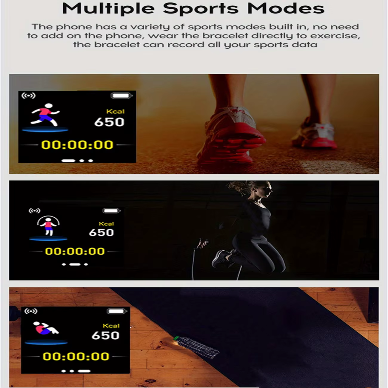 Montre intelligente femmes hommes contrôle de la musique Bluetooth calories moniteur de Fitness Smartwatch course