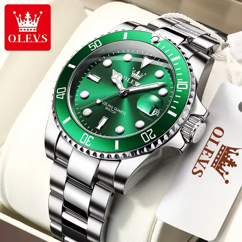 OLEVS montre à Quartz originale pour hommes en acier inoxydable étanche montres de sport mode luxe haut marque