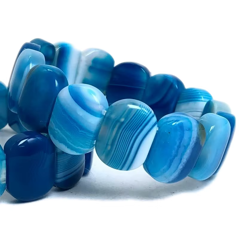 Nouveau Bracelet élastique en pierre de cristal d'agate naturelle 13x18mm pour hommes et femmes, breloque de fête sur la plage, bijoux à la mode pour cadeau de fête