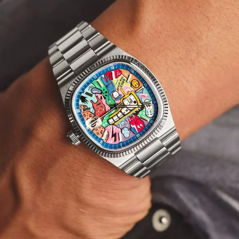 Montre carrée rétro pour homme