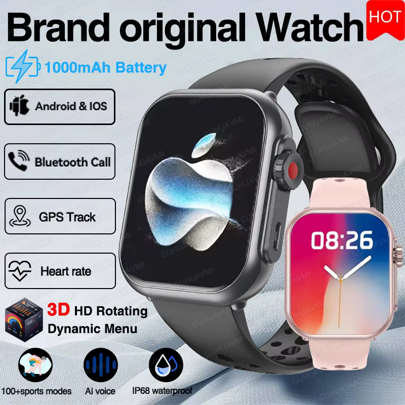 Pour montre IOS Ultra 2 SE hommes femmes Bracelet intelligent 1000mAh batterie GPS AMOLED affichage Bluetooth appel