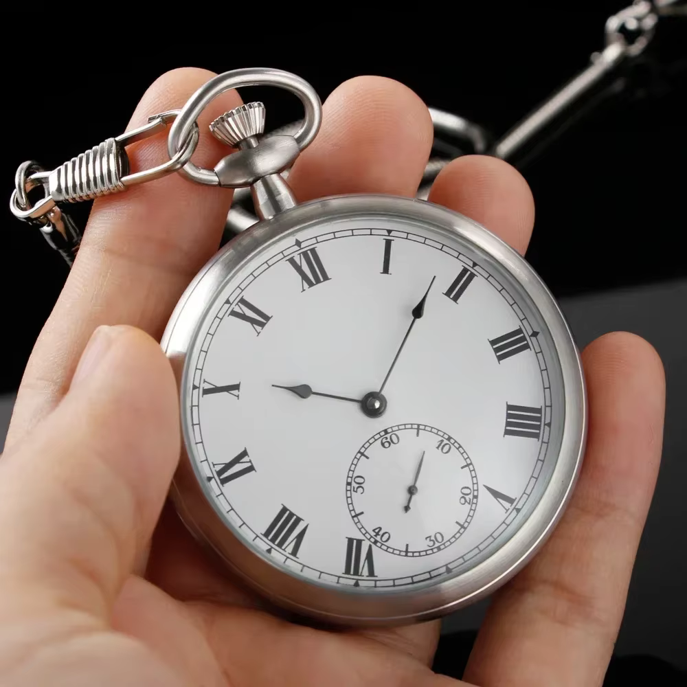 Montre de poche mécanique de luxe en acier impérial