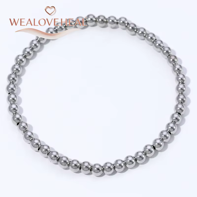 Bracelet extensible classique en laiton plaqué or 18 carats avec perles rondes, bracelet élastique lisse et délicat, style unisexe, bijou de main simple