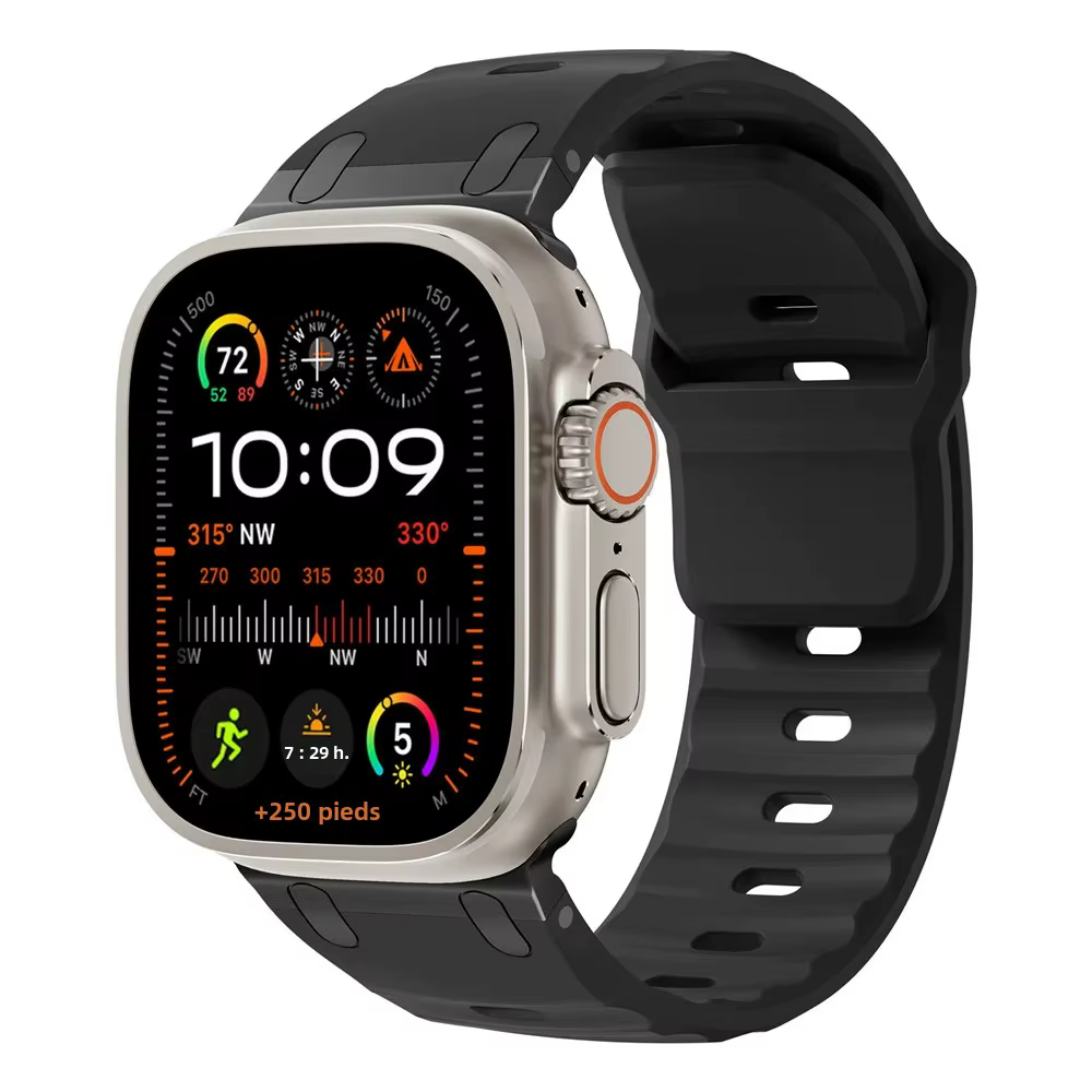 Bracelet en silicone sport pour Apple Watch Ultra 3 49 mm