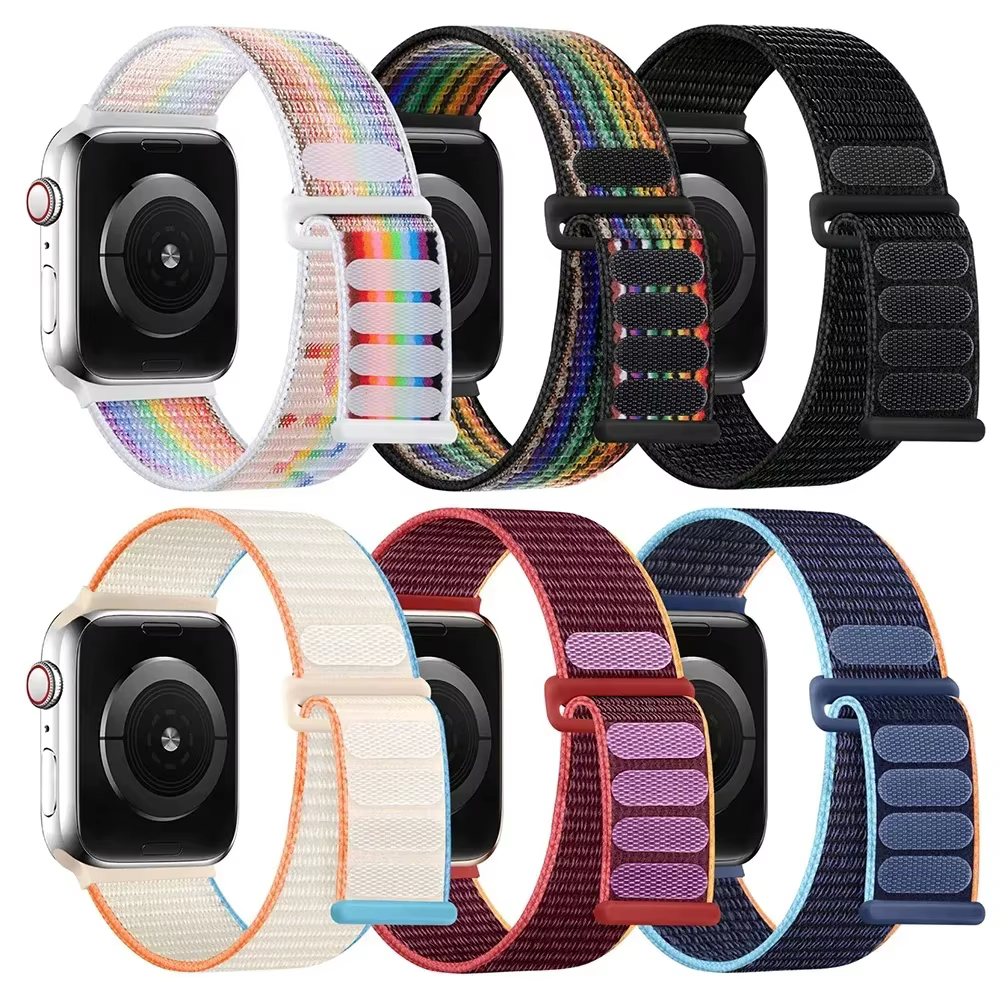 Bracelet à boucle en Nylon pour bracelets de montre Apple 49mm Ultra2 44mm 40mm 45mm 41mm 46-42mm