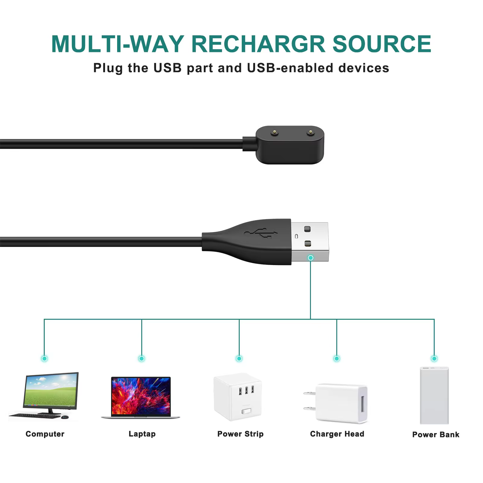 Câble de chargement USB pour Huawei Band 10/9/8/7/6