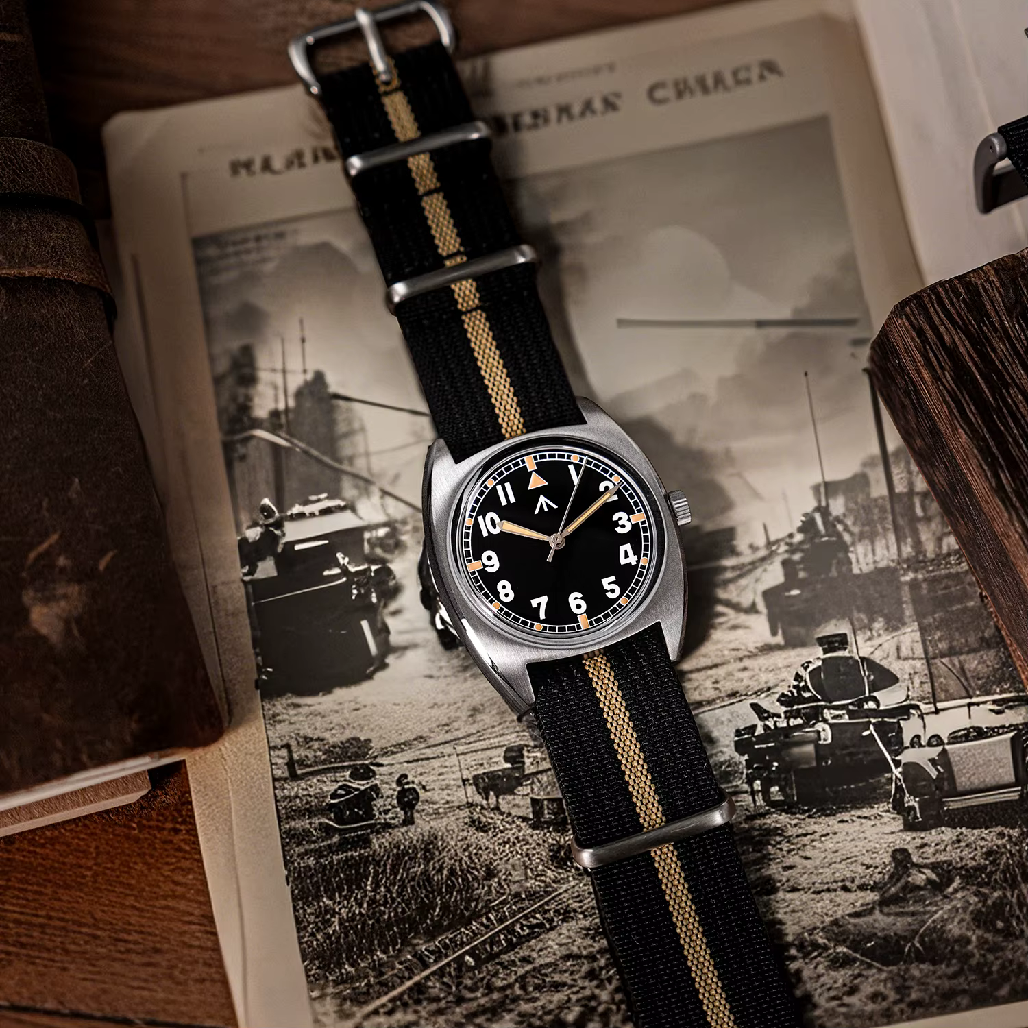 Militado ML17 hommes montres militaires mis5 Super 2035/GL12 mouvement à Quartz montre Luminova 100m montre-bracelet étanche boîte-cadeau