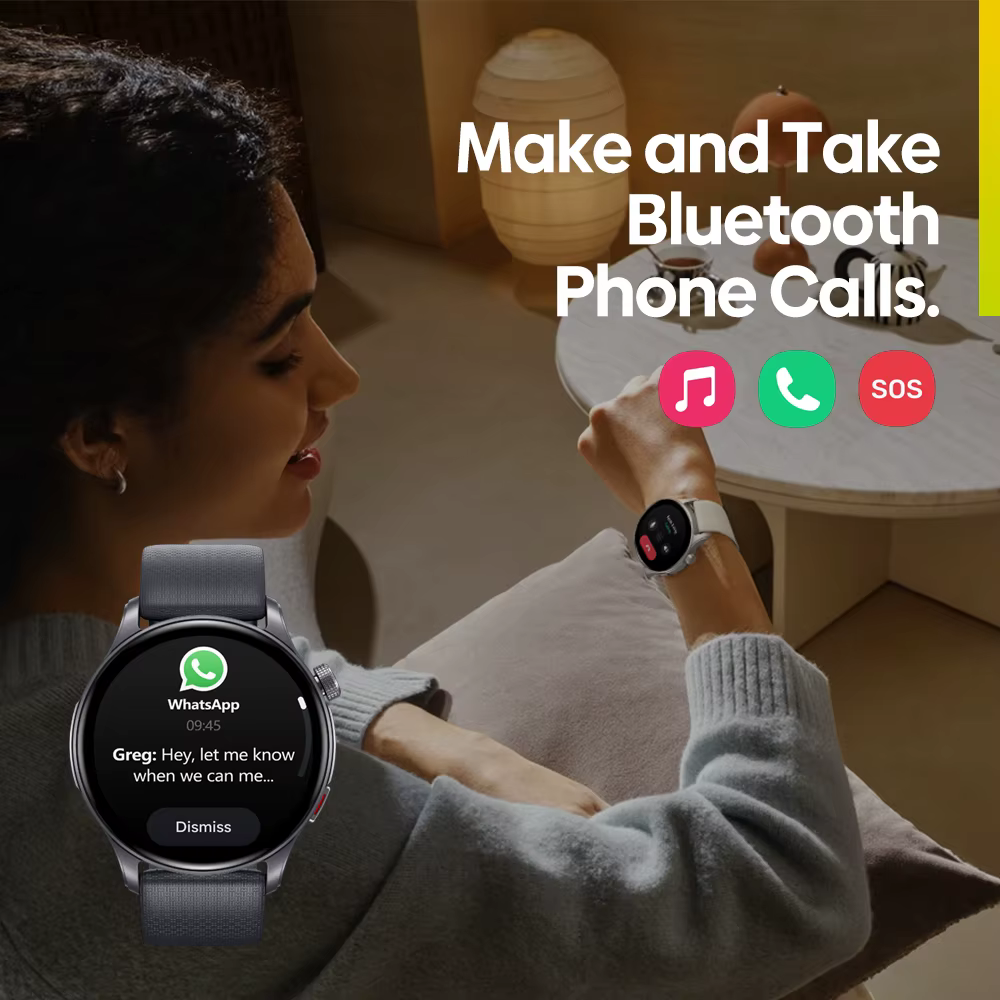 Nouveau Zeblaze Btalk 3 GPS Smartwatch 1.43 "AMOLED écran double sangle Bluetooth appel montre de sport fréquence cardiaque SpO2 suivi du stress