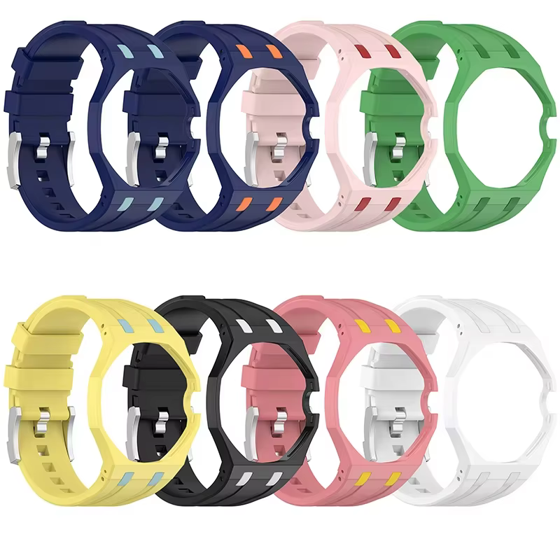 Bracelet de montre en TPU + lunette en céramique pour Swatch x AP Royal Pop