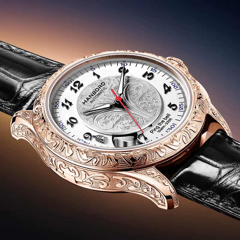 Montre mécanique rétro pour homme HANBORO MIYOTA avec mouvement modifié