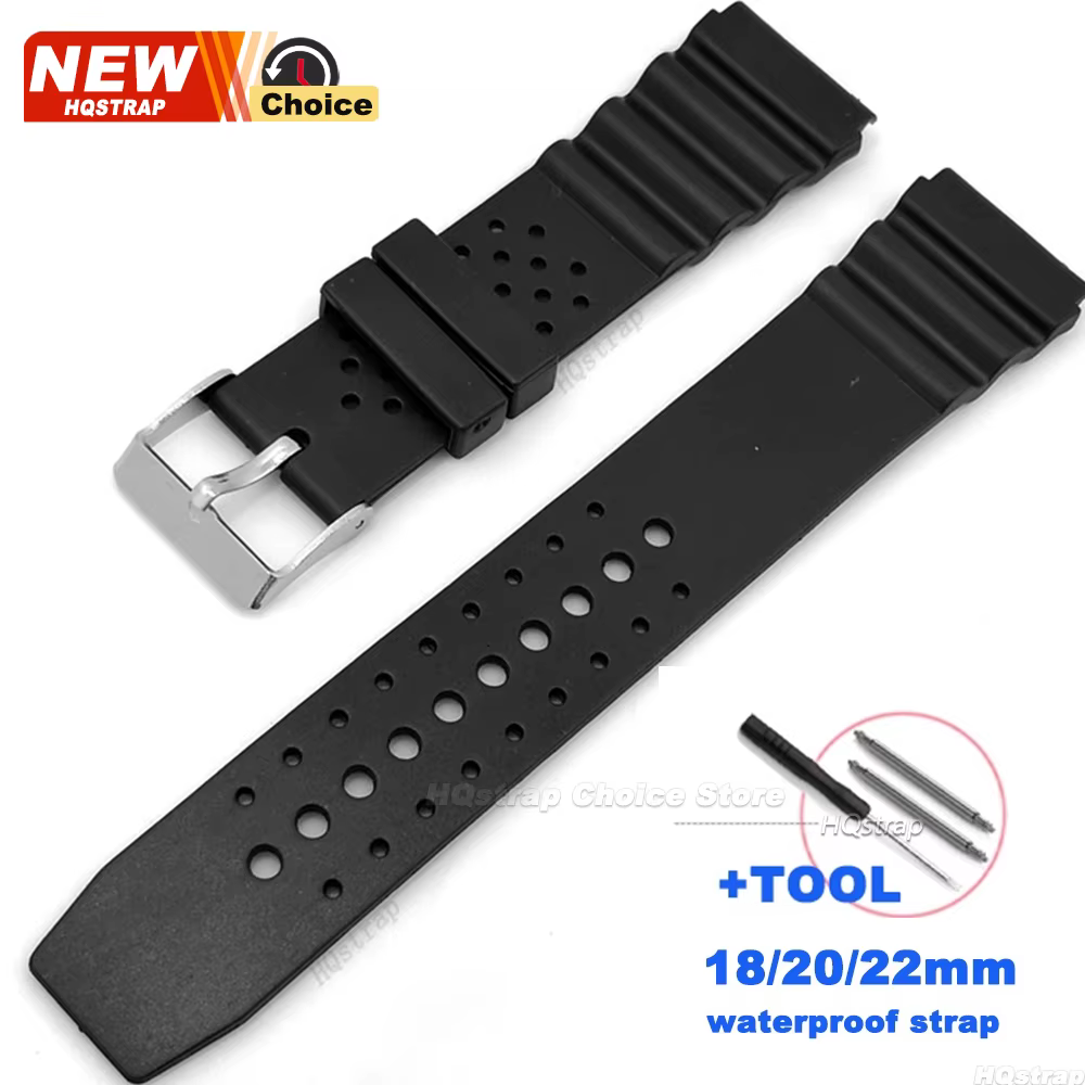 Bracelet de montre en plastique 18mm 20mm 22mm pour hommes et femmes