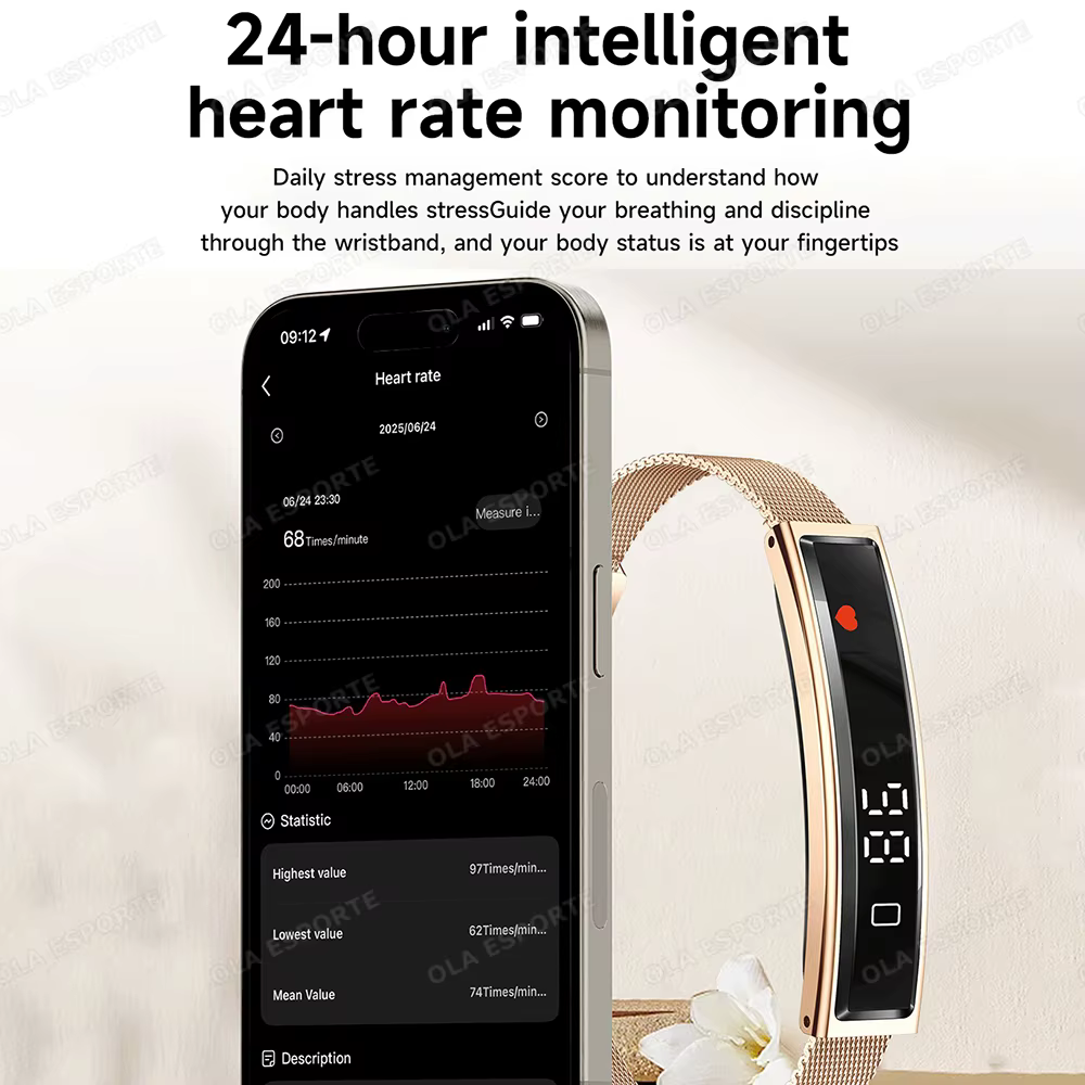 Nouvelle Montre Connectée 2026 Podomètre Bracelet Intelligent Santé Femme Contrôle Gestuel Étanche Moniteur Fréquence Cardiaque Sommeil Bracelets Connectés