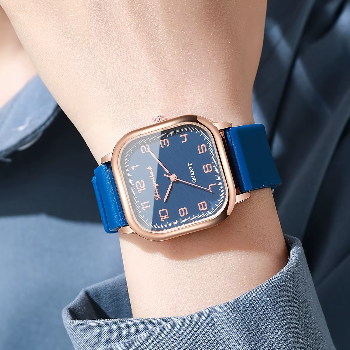 Mode carré femmes montres bracelet en Silicone décontracté montre à Quartz pour les filles horloge Reloj Mujer