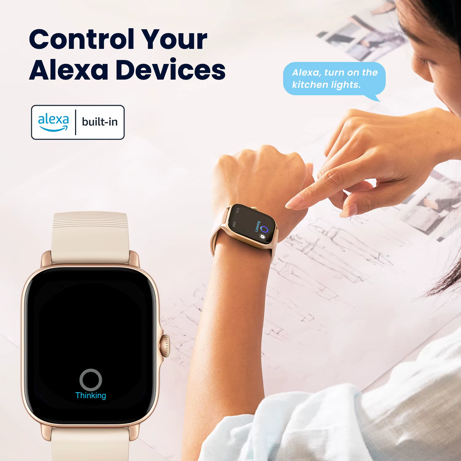 Amazfit-GTS 4 mini new Smartwatch avec Alexa