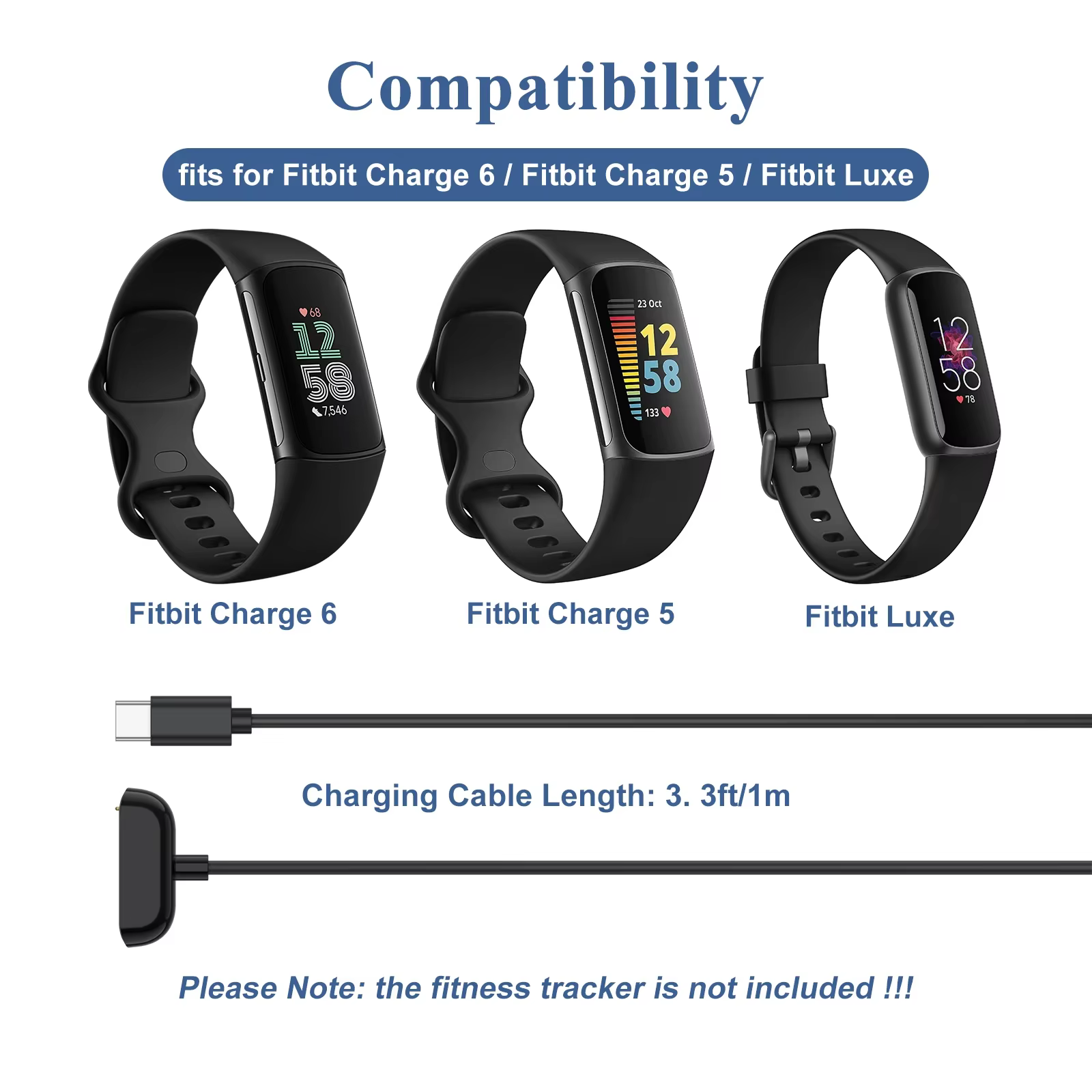 Chargeur de montre magnétique de Type C pour Fitbit Charge 5 6
