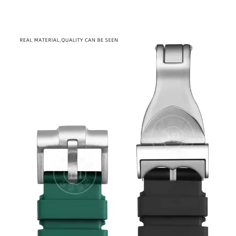 Bracelet de montre en caoutchouc naturel spécial pour Tudor Black Bay 1958 41mm GMT Pelagos broche/boucle pliante hommes