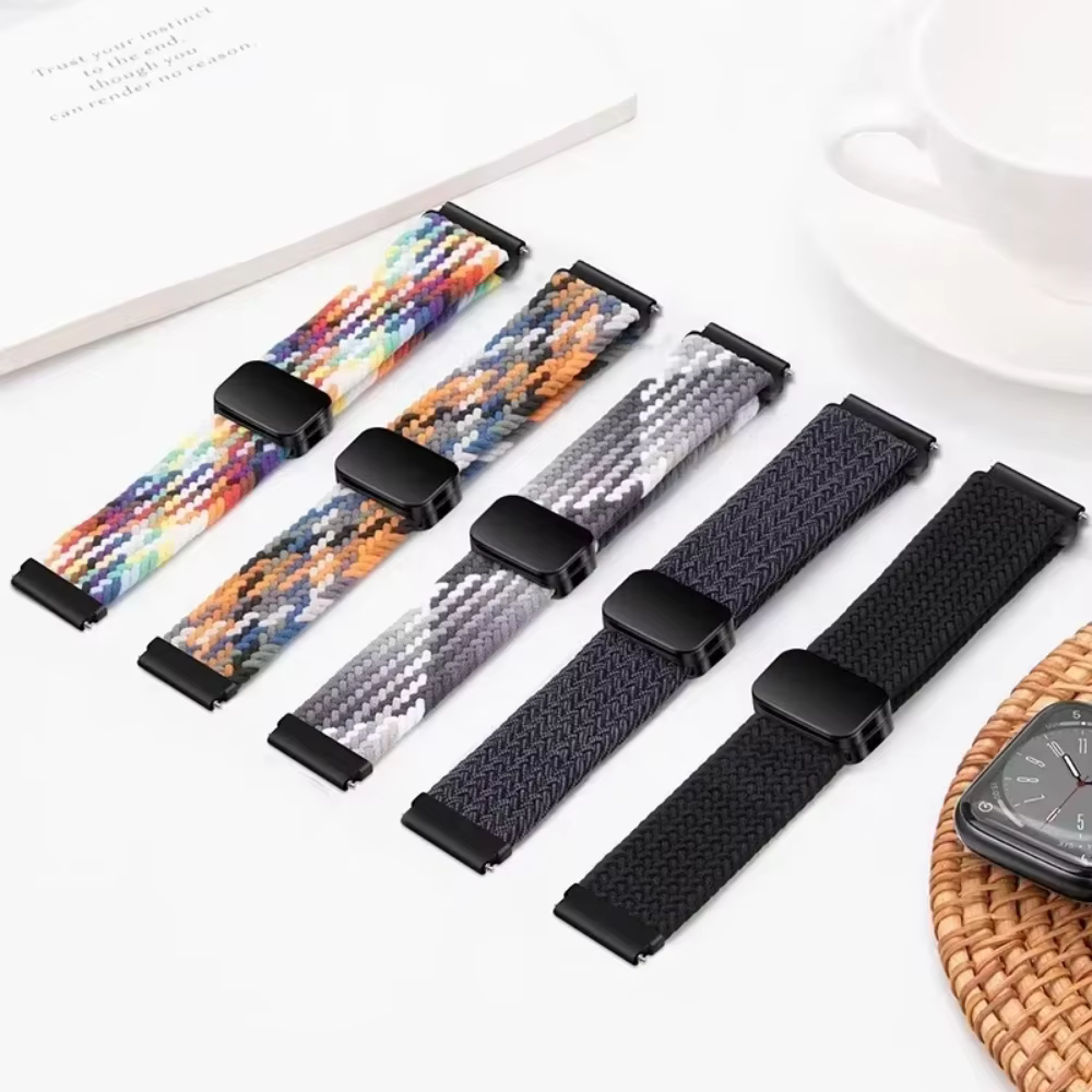 Bracelet en nylon tressé respirant de 22 mm et 20 mm pour Garmin Forerunner 970 965 265 255 955 55 165 170 70 et Garmin Active 5 6