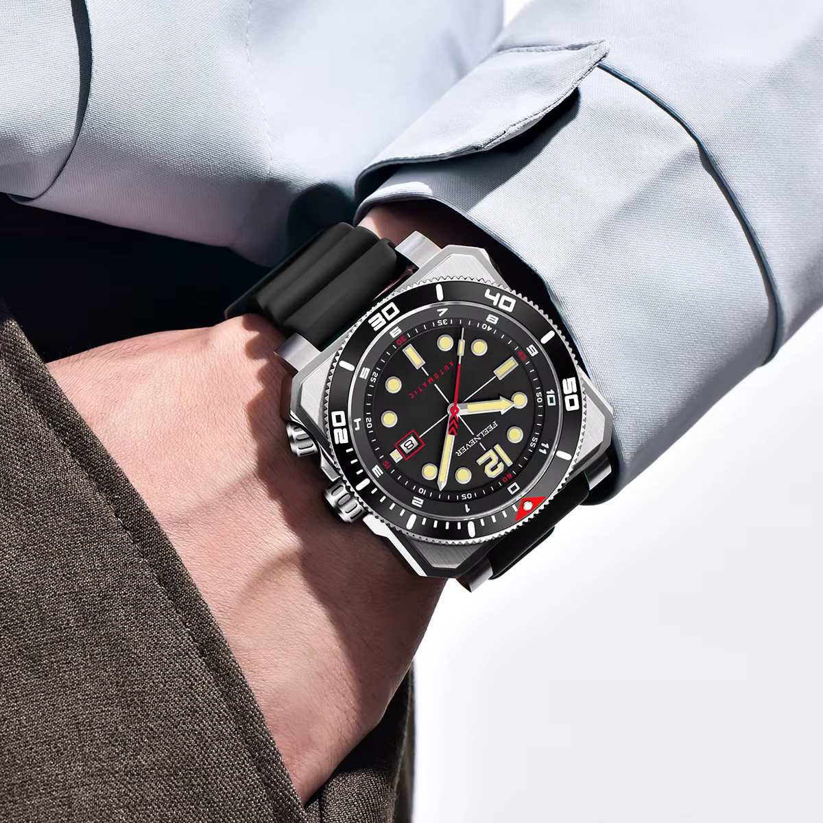 Montre de plongée automatique FeelNever 8215 pour homme