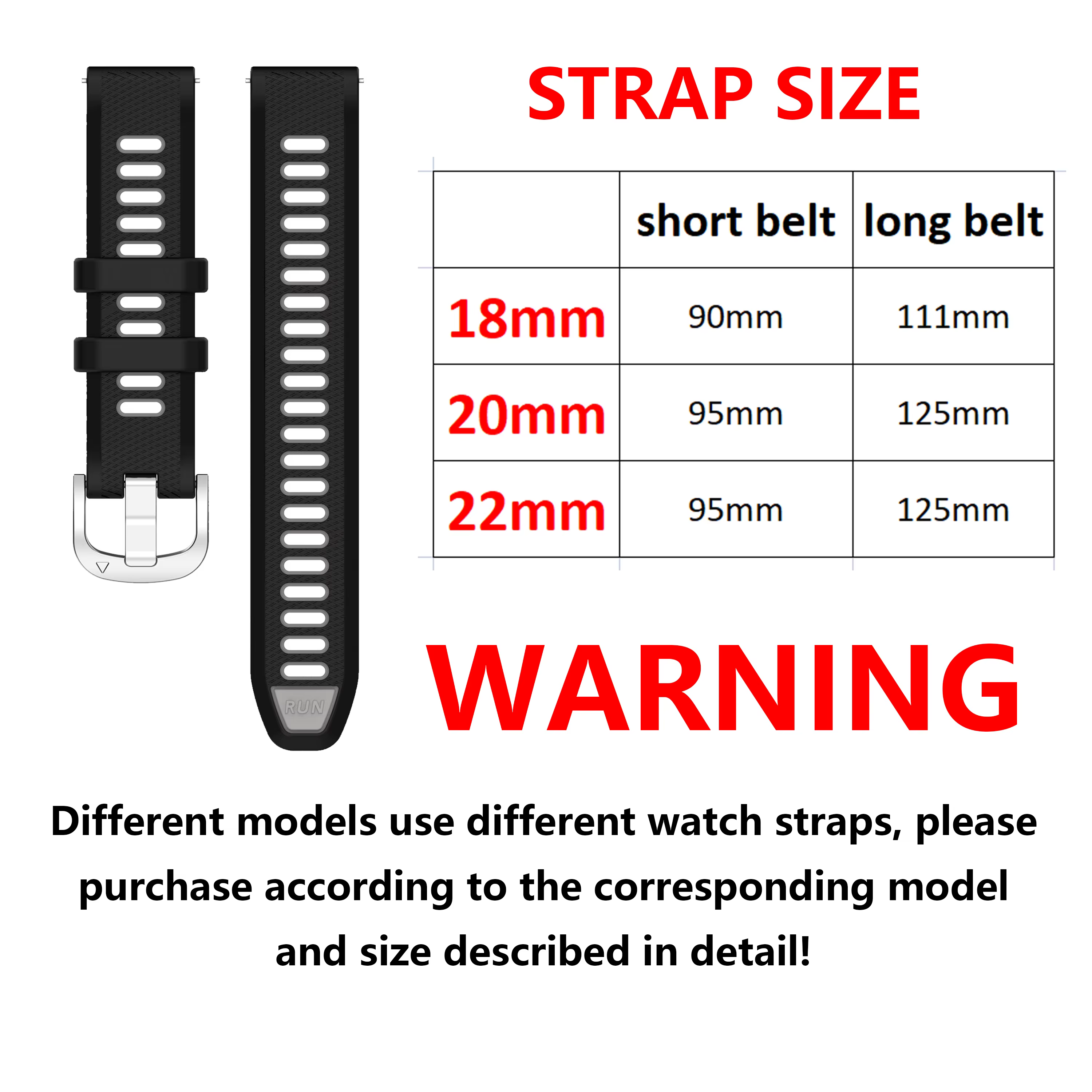Bracelet de montre de remplacement 18 20 22 mm pour Garmin Forerunner 745 645 265 255 245