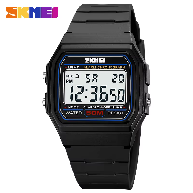 SKMEI 2042 mode sport montre noire pour hommes Chrono militaire LED affichage