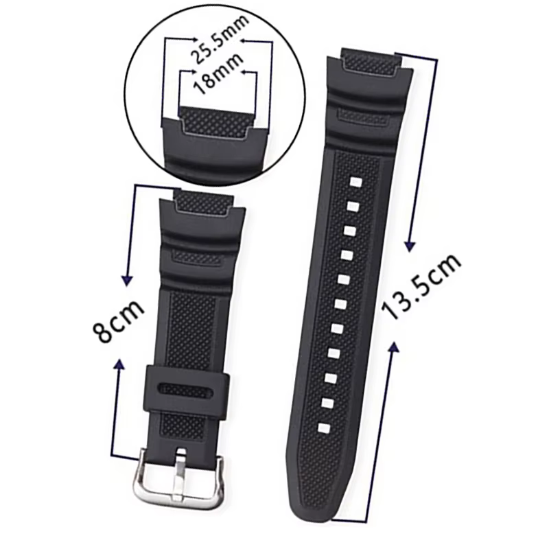 Bracelets en caoutchouc pour Bracelet de montre casio AQ-S810W S800W AE-1000W SGW-300H 400 500 W-735H