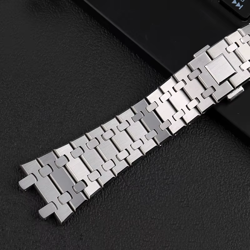 Bracelet de montre en acier inoxydable massif pour homme