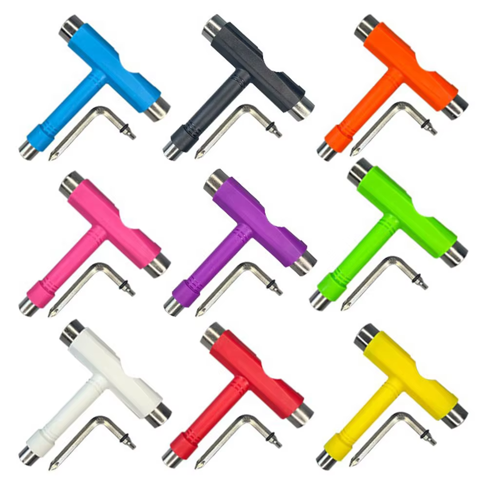 Outils de patin multi-fonction Portable Skateboard T forme accessoire avec clé Allen clé à tête Phillips tournevis outils pièces