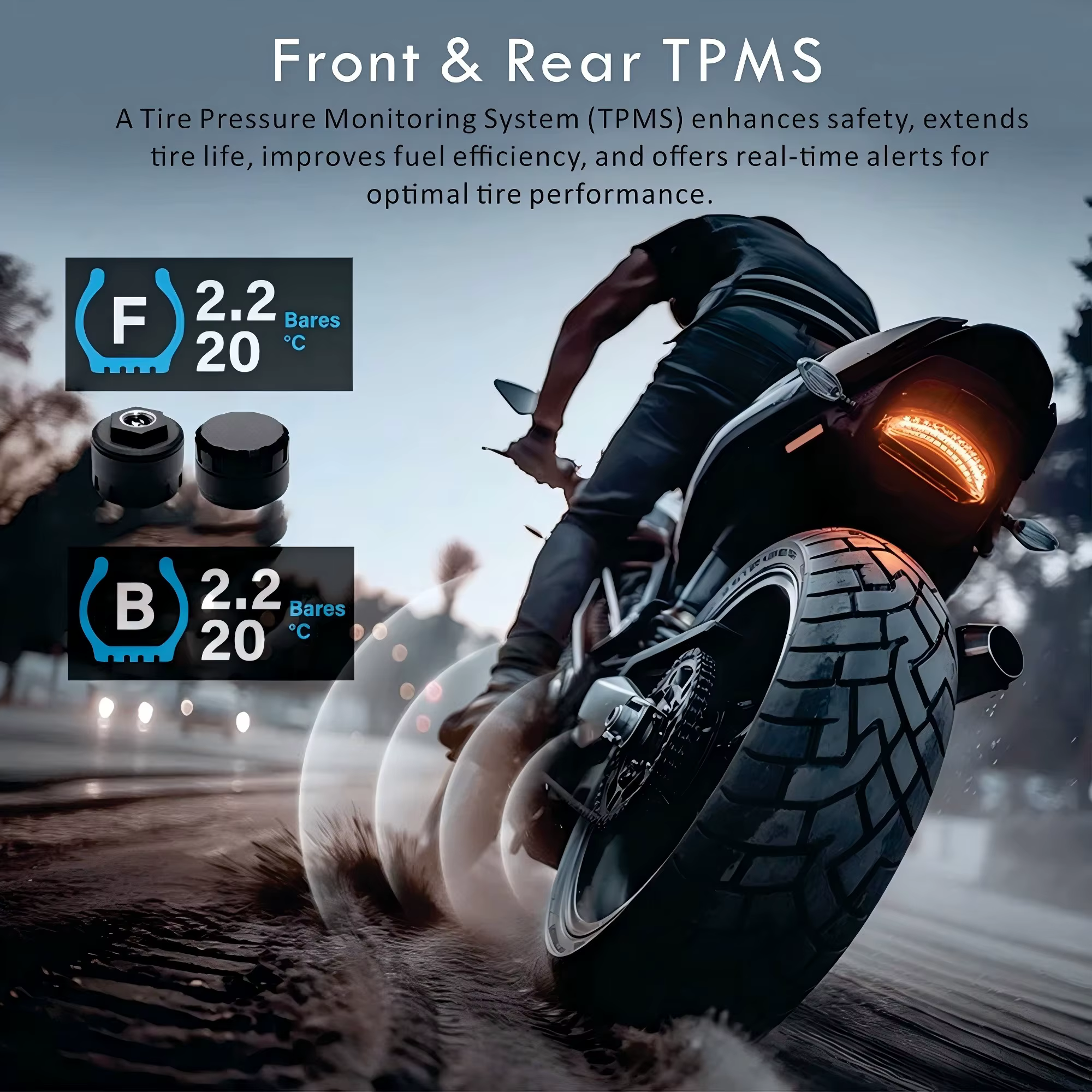 Dernier modèle de navigateur GPS pour moto de 7 pouces avec caméra CarPlay et système de surveillance de la pression des pneus pour voitures et motos