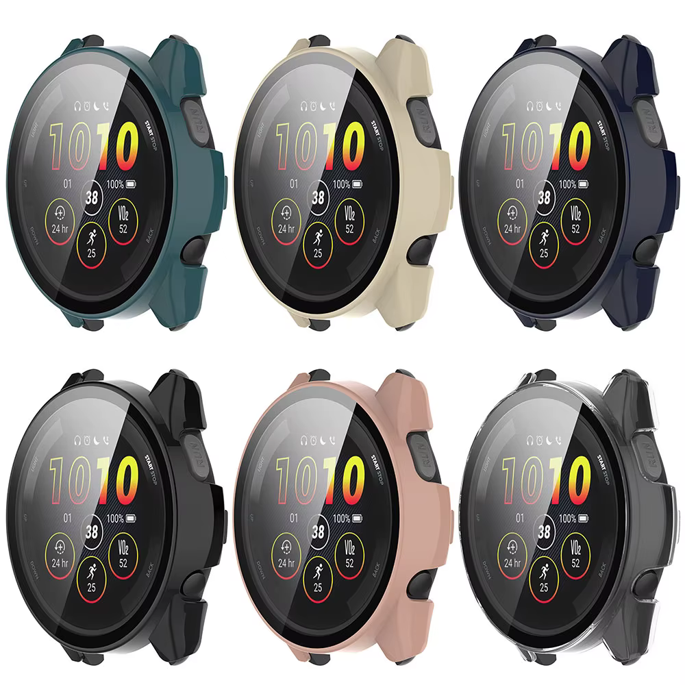 Boîtier PC + protecteur d'écran en verre pour Garmin Forerunner 165/165 Music