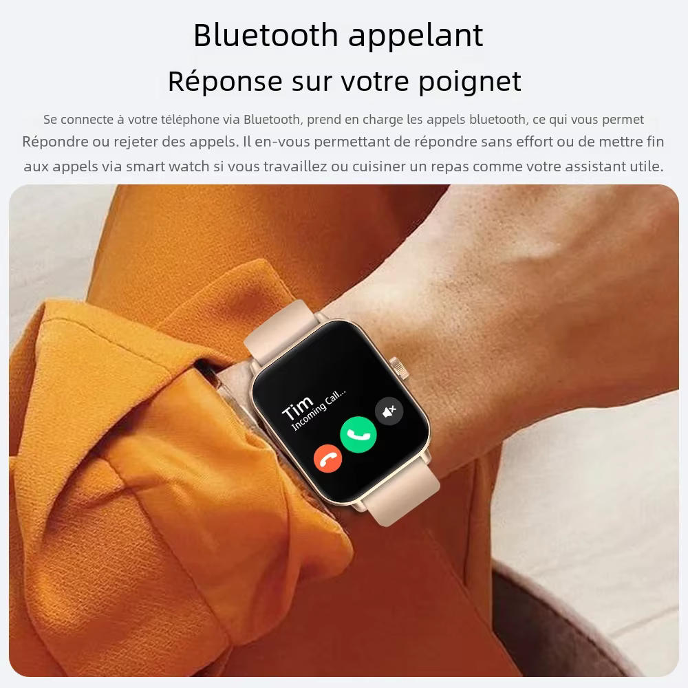 COLMI P81 appel vocal montre intelligente Ultra 1.9 pouces écran 24H moniteur de santé plus de 100 Modes sportifs