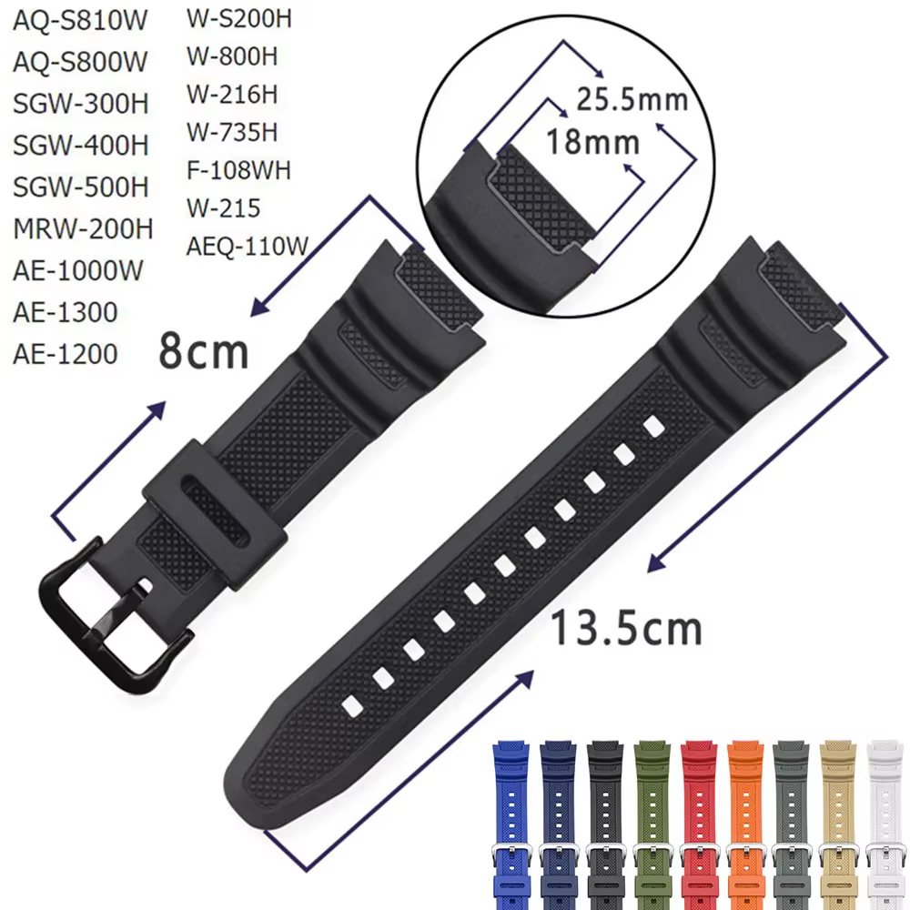 Bracelet de montre 18mm pour CASIO AE1200 / 1300 / 1000 W-219