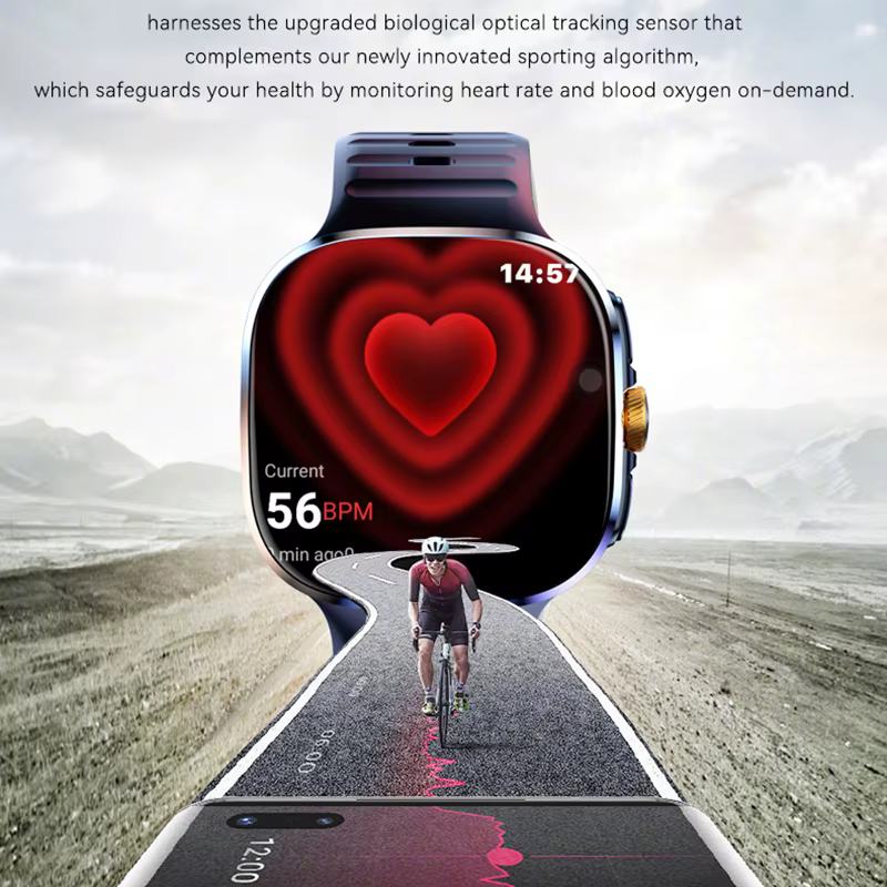 8GB + 128GB RAM 5G/4G Android 9.0 montre intelligente 2.4 pouces AMOLED 2100mah batterie 900W caméra GPS WIFI Google APPS télécharger Smartwatch