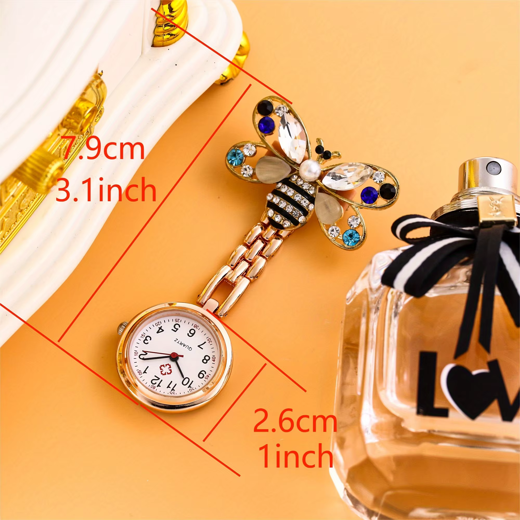 Montre suspendue petite abeille, montre de poche papillon, montre d'infirmière, montre de poitrine Portable pour hommes et femmes