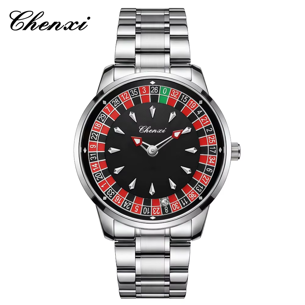 Montre à quartz pour homme de la marque haut de gamme CHENXI 360 °