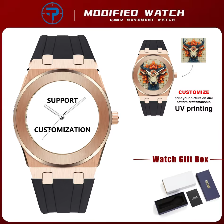 Montre photo personnalisable avec des images personnalisées, une montre élégante et stylée pour homme avec bracelet en caoutchouc, Reloj Mujer Reloj Hombre