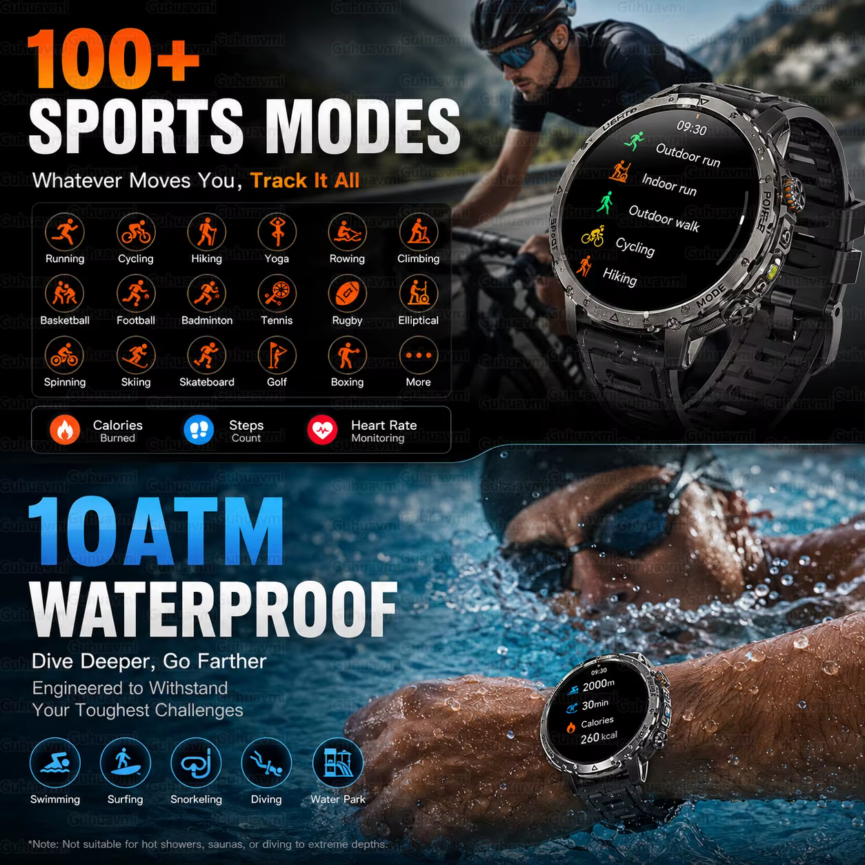 Montre connectée de qualité militaire TANK