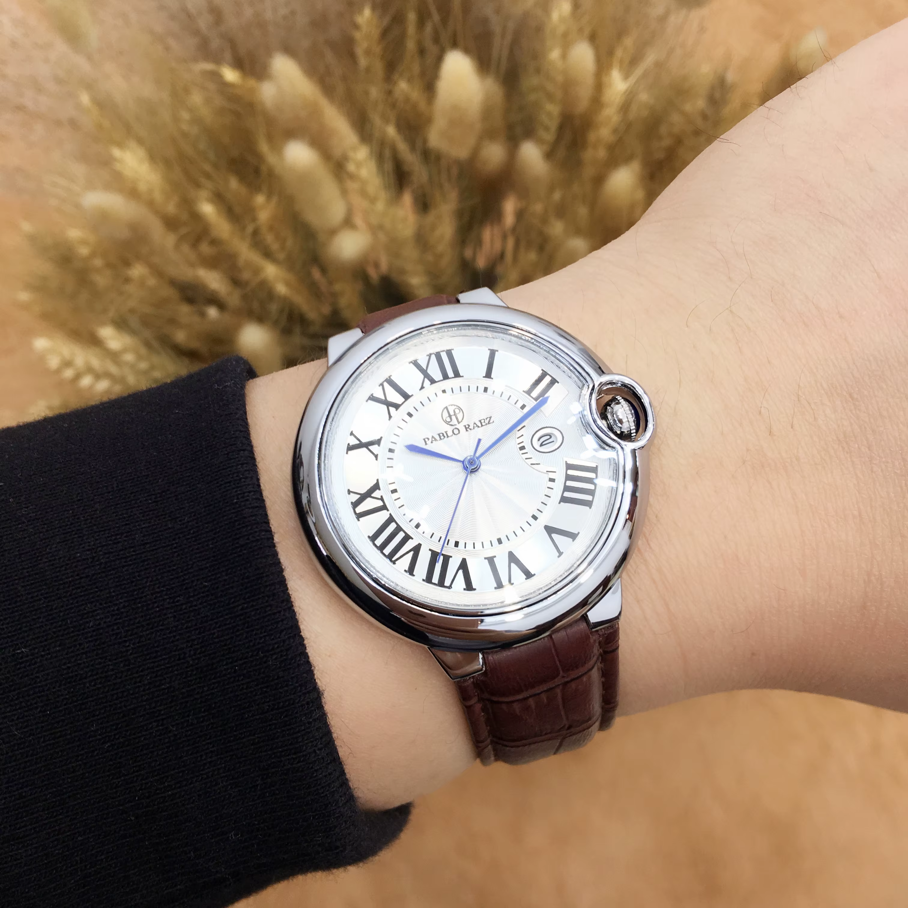 Pablo Raez Couple montre pour hommes femmes Reloj Mujer homme montre-bracelet à Quartz mâle mode bracelet en cuir dames chiffres romains horloge